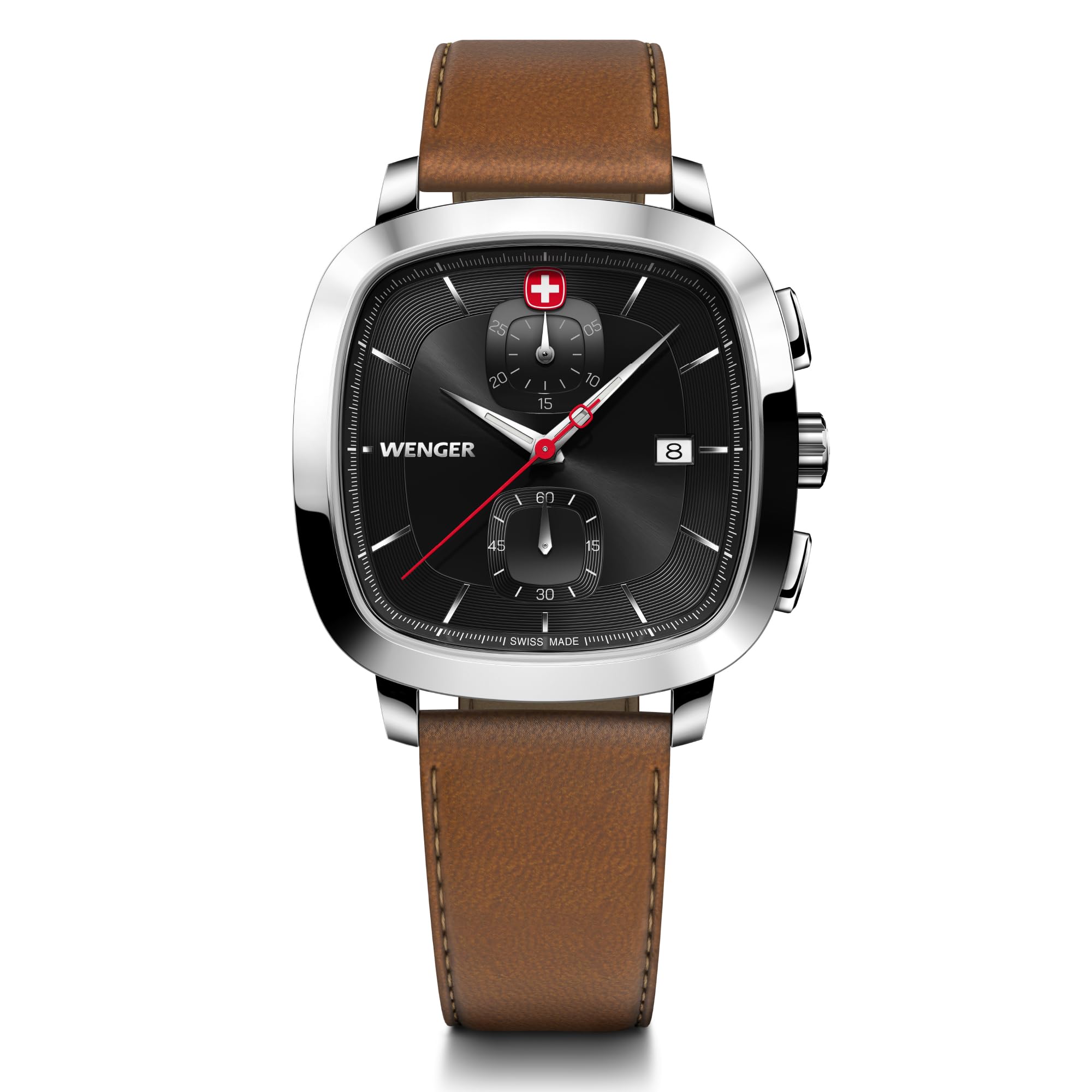 Годинник WENGER VINTAGE CLASSIC CHRONO Чоловічий хронограф Корпус з нержавіючої сталі (316л) Чорний циферблат, коричневий ремінець із переробленої шкіри, хронограф, кварц, 50 метрів
Годинник WENGER VINTAGE CLASSIC CHRONO Чоловічий хронограф Корпус з нержавіючої сталі (316л) Чорний циферблат, коричневий ремінець із переробленої шкіри, хронограф, кварц, 50 метрів