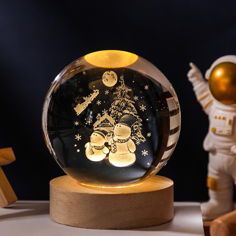 6 см 3D хрустальный шар хрустальная планета ночник лазерная гравировка глобус солнечной системы рождественский подарок на день рождения украшение для домашнего рабочего стола 6cm with base