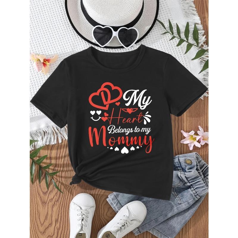 European sizes Girl s MY HEART Belongs to My Mommy Cartoon Heart Print Fashion Trend Round-Neck T-Shirt 98cm чёрный
European sizes Girl s MY HEART Belongs to My Mommy Cartoon Heart Print Fashion Trend Round-Neck T-Shirt 98cm чёрный