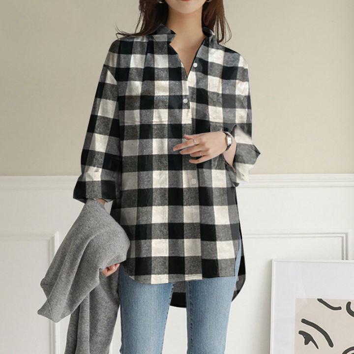 2025 Women s Plaid Lapel Long-Sleeve Mid-Length Fashion Shirt 4XL білий
2025 Women s Plaid Lapel Long-Sleeve Mid-Length Fashion Shirt 4XL білий