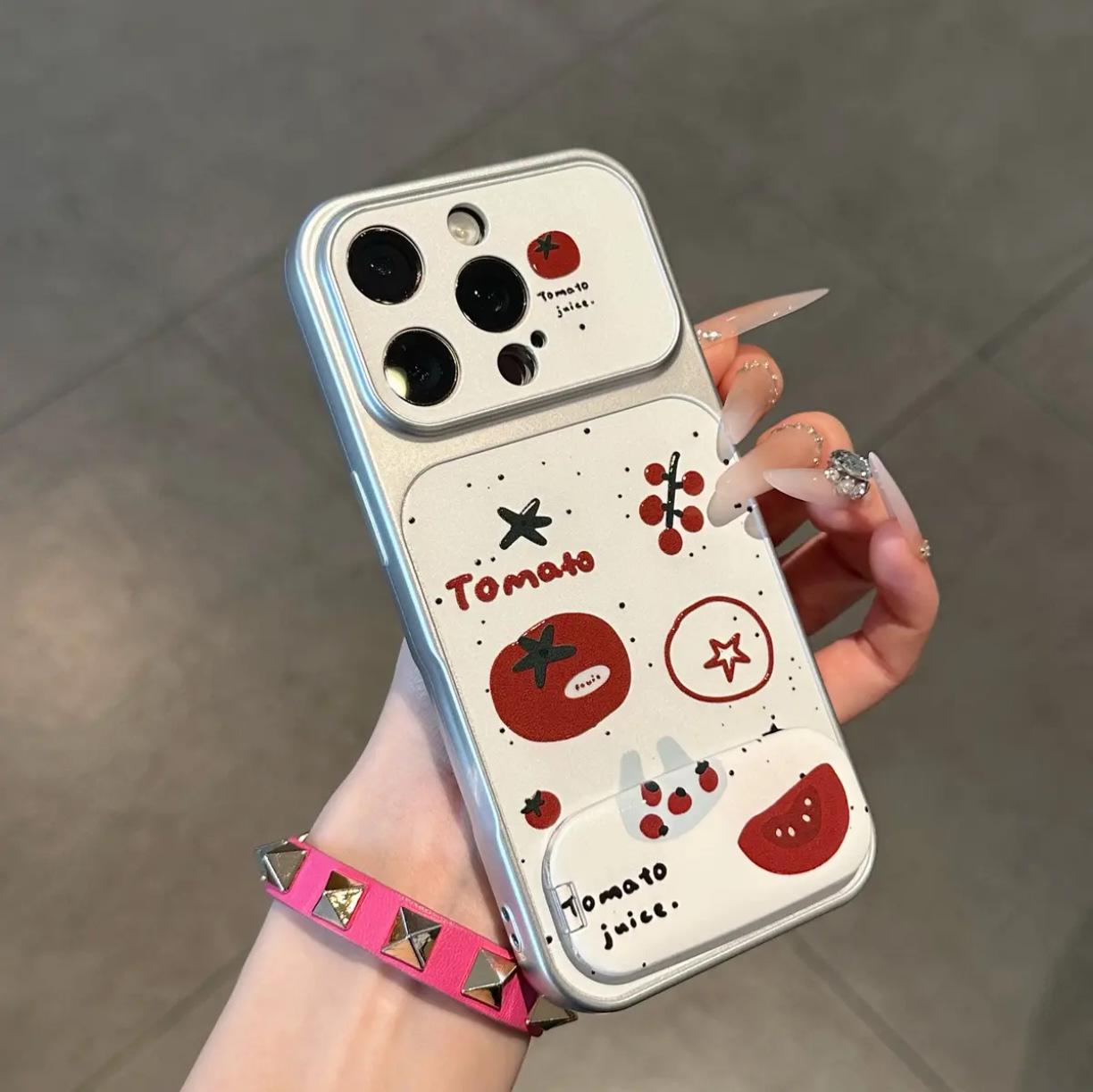 Hand-Painted Tomato Stand iPhone 16 Pro Max Case with Electroplated Window and Silicone Dual Stickers iPhone 16
Hand-Painted Tomato Stand iPhone 16 Pro Max Case with Electroplated Window and Silicone Dual Stickers iPhone 16