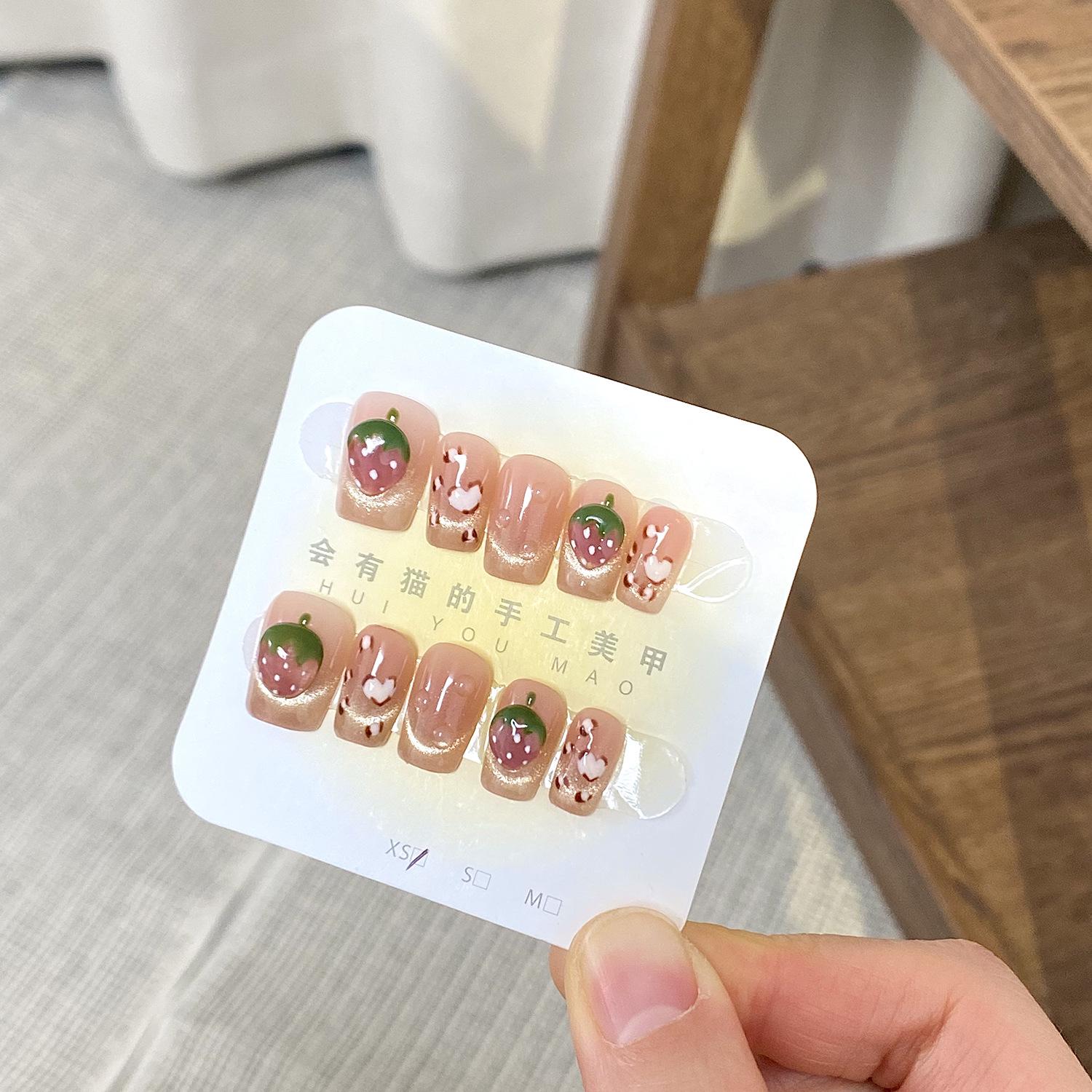 Strawberry Tea Blusher: Flashy Cat Eye Hand-Painted Leopard Print Sweet Handmade Wearable Nails S-Extra Short T
Strawberry Tea Blusher: Flashy Cat Eye Hand-Painted Leopard Print Sweet Handmade Wearable Nails S-Extra Short T