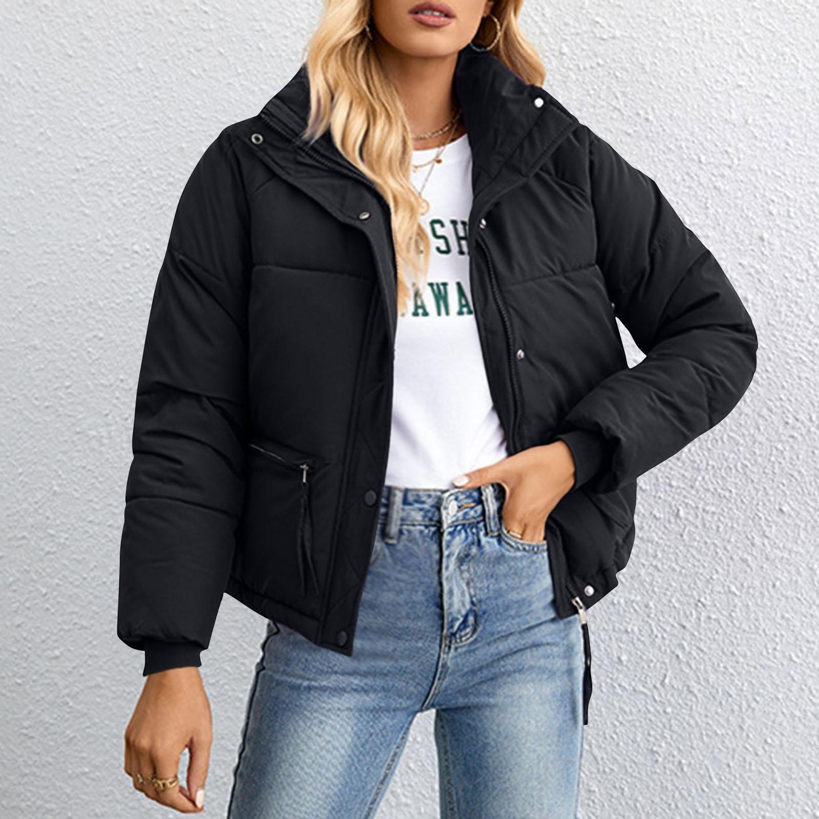 Жіноче пальто Однотонна модна куртка з бавовняною підкладкою на блискавці Вільне пальто з бавовняною підкладкою XL чорний
Жіноче пальто Однотонна модна куртка з бавовняною підкладкою на блискавці Вільне пальто з бавовняною підкладкою XL чорний