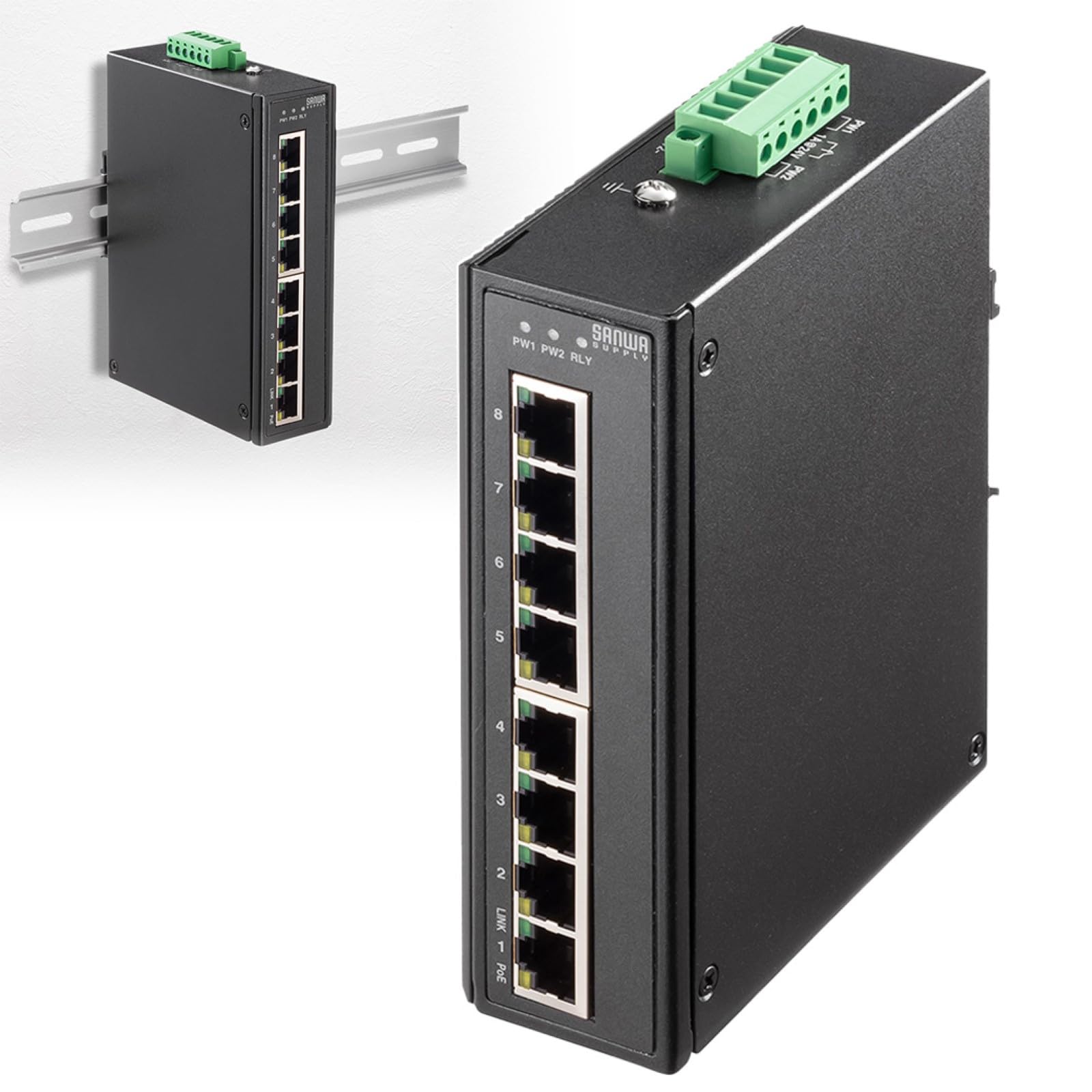 Sanwa Supply Outlet Switching Hub Industrial Gigabit POE High Durability 8 Ports EMS Certification EMI Certification DIN Rail Redundant Power Supply
Sanwa Supply Outlet Switching Hub Industrial Gigabit POE High Durability 8 Ports EMS Certification EMI Certification DIN Rail Redundant Power Supply