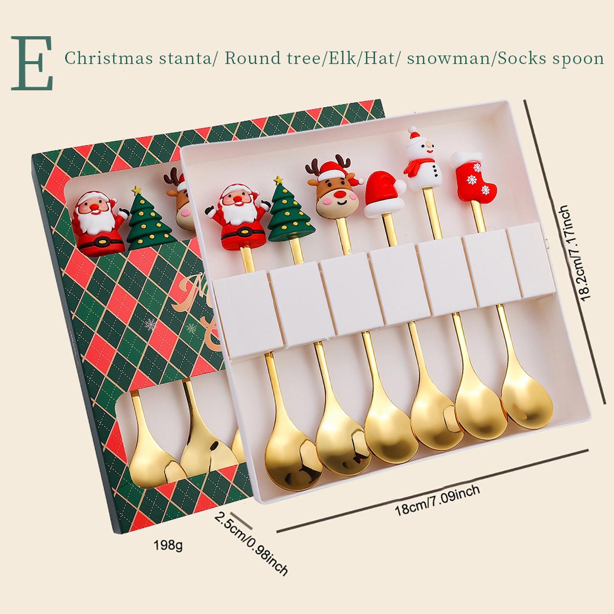 Набор из 6 предметов рождественской праздничной посуды с подарочной коробкой, лось, рождественская шляпа, елка, вилка, ложка, набор столовых приборов, золотая посуда из нержавеющей стали
Набор из 6 предметов рождественской праздничной посуды с подарочной коробкой, лось, рождественская шляпа, елка, вилка, ложка, набор столовых приборов, золотая посуда из нержавеющей стали