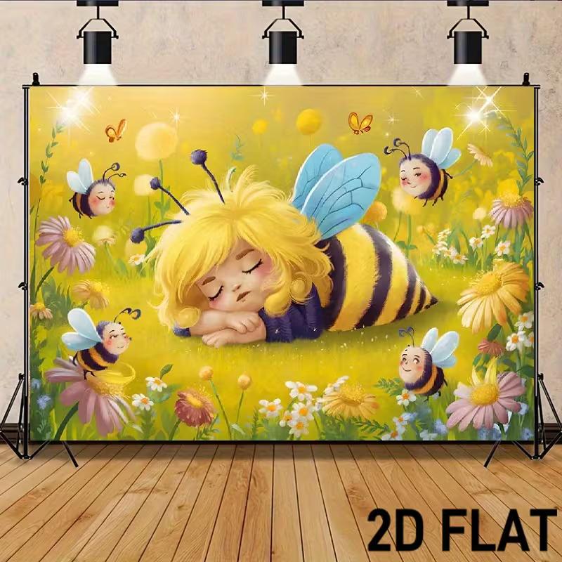 2D Enchanted Garden Backdrop, Sleeping Bee Girl and Colorful Flowers for Party Photoshoot 47.2x31.5inch/120*80cm
2D Enchanted Garden Backdrop, Sleeping Bee Girl and Colorful Flowers for Party Photoshoot 47.2x31.5inch/120*80cm