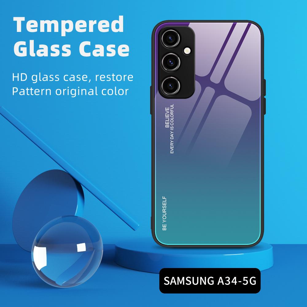 Gradient Color Phone Case for Samsung Galaxy A54 5G,Tempered Glass+PC+TPU Anti-Slip Phone Cover Pink/Purple
Gradient Color Phone Case for Samsung Galaxy A54 5G,Tempered Glass+PC+TPU Anti-Slip Phone Cover Pink/Purple