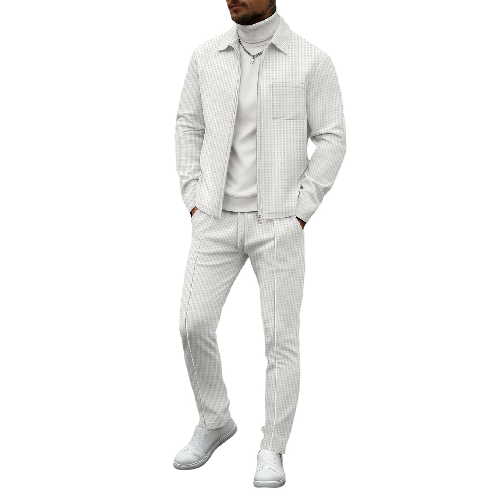 Men’s Long Sleeve Shirt Jacket and Drawstring Pants Set Casual Waffle Knit Two Piece Outfit with Turtleneck Top XL білий
Men’s Long Sleeve Shirt Jacket and Drawstring Pants Set Casual Waffle Knit Two Piece Outfit with Turtleneck Top XL білий