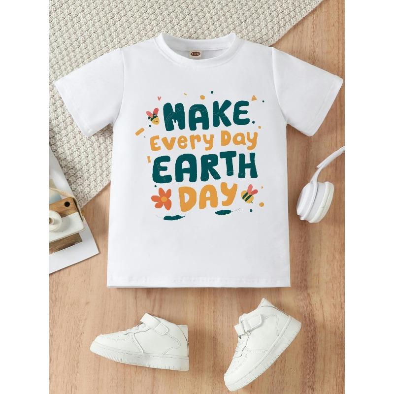 European sizes This Trendy Girls T-shirt Features a make Every Day Earth Day Slogan Print and Is Perfect for Casual Wear During Summer Holidays 98cm белый
European sizes This Trendy Girls T-shirt Features a make Every Day Earth Day Slogan Print and Is Perfect for Casual Wear During Summer Holidays 98cm белый