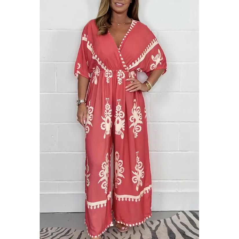 2026 Fashionable Casual Printed Women s V-neck Short Sleeve Loose Jumpsuit Plus Size Women s Dress 5XL кавун червоний колір
2026 Fashionable Casual Printed Women s V-neck Short Sleeve Loose Jumpsuit Plus Size Women s Dress 5XL кавун червоний колір