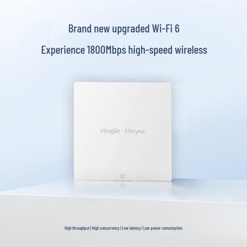 Ruijie WiFi6 1800M Gigabit Dual-Band PoE Wireless AP Panel
Ruijie WiFi6 1800M Gigabit Dual-Band PoE Wireless AP Panel