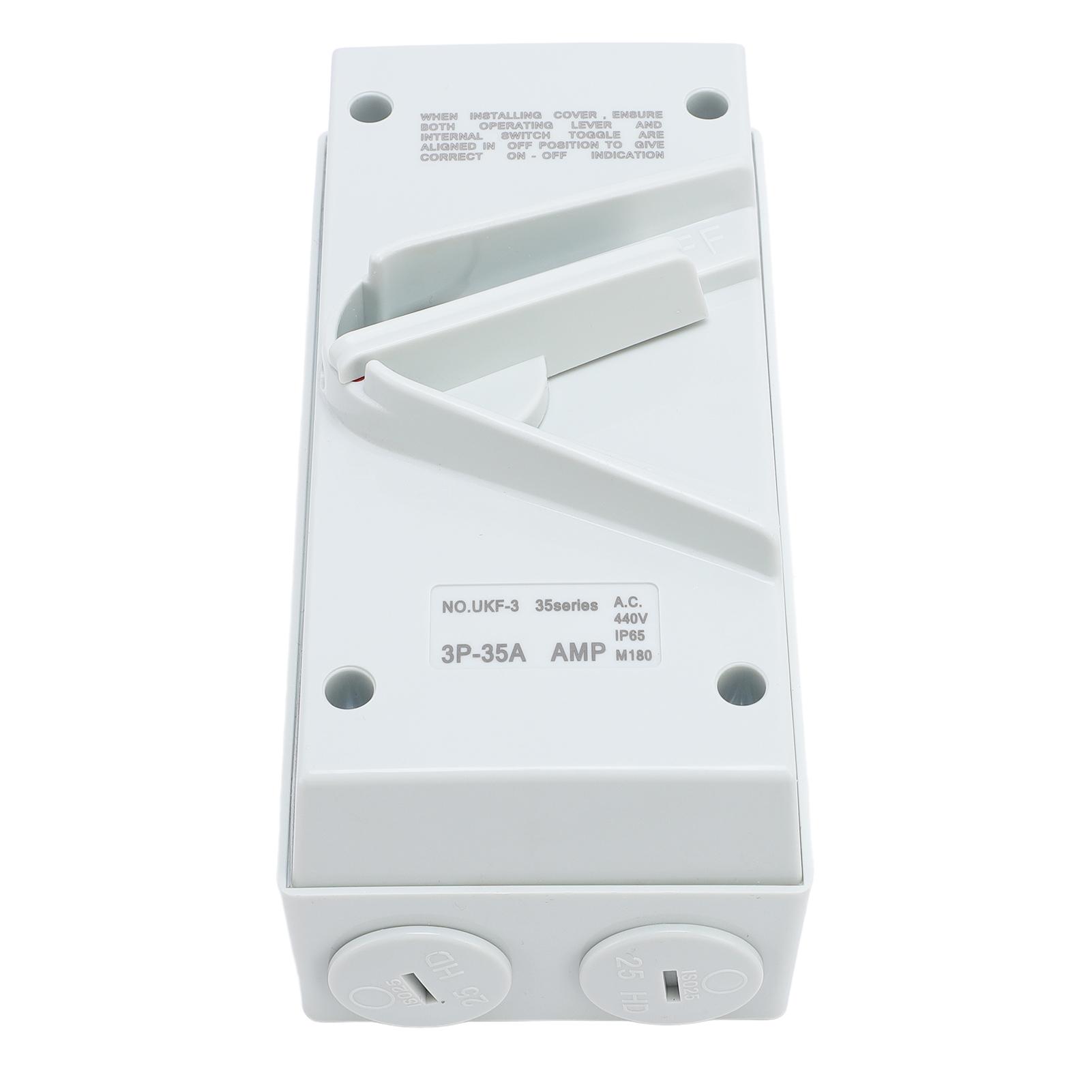 Enclosed Motor Disconnect Switch AC440V 35A IP65 Water Proof 3 Pole Safety Isolation Switch
Enclosed Motor Disconnect Switch AC440V 35A IP65 Water Proof 3 Pole Safety Isolation Switch