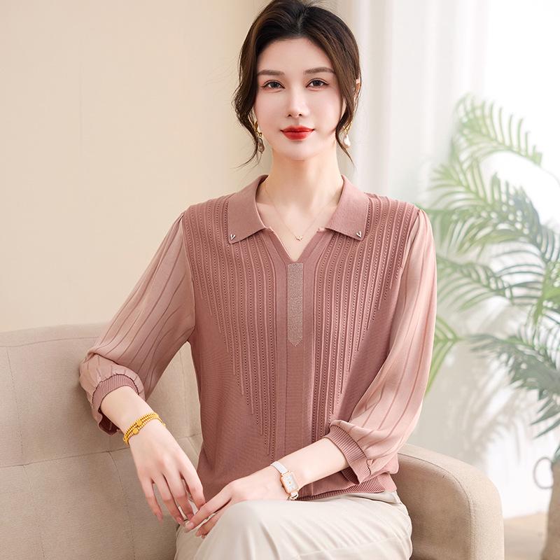 Ice Silk Lapel Knit Top for Women, Spring/Summer Style, Three-Quarter Sleeves 2XL (Suitable for 110-120 lbs)
Ice Silk Lapel Knit Top for Women, Spring/Summer Style, Three-Quarter Sleeves 2XL (Suitable for 110-120 lbs)