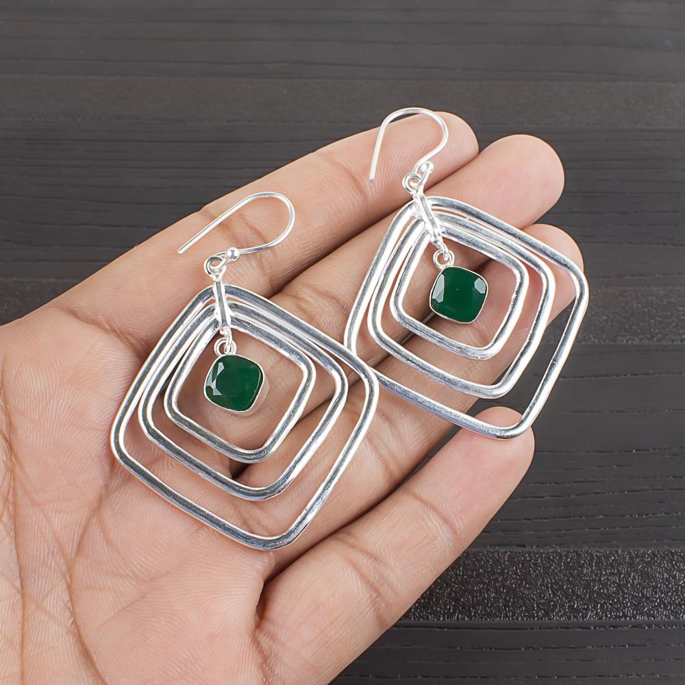 Green Onyx Gemstone Handmade Jewelry, 925 Sterling Silver Earrings, Attractive Silver Jewelry For Thanksgiving Gift 2.44 Inches зелёный
Green Onyx Gemstone Handmade Jewelry, 925 Sterling Silver Earrings, Attractive Silver Jewelry For Thanksgiving Gift 2.44 Inches зелёный