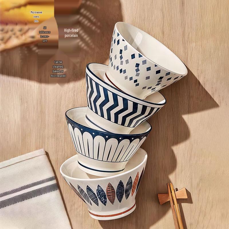 Elegant High-Footed Ceramic Rice Bowl Set
Elegant High-Footed Ceramic Rice Bowl Set