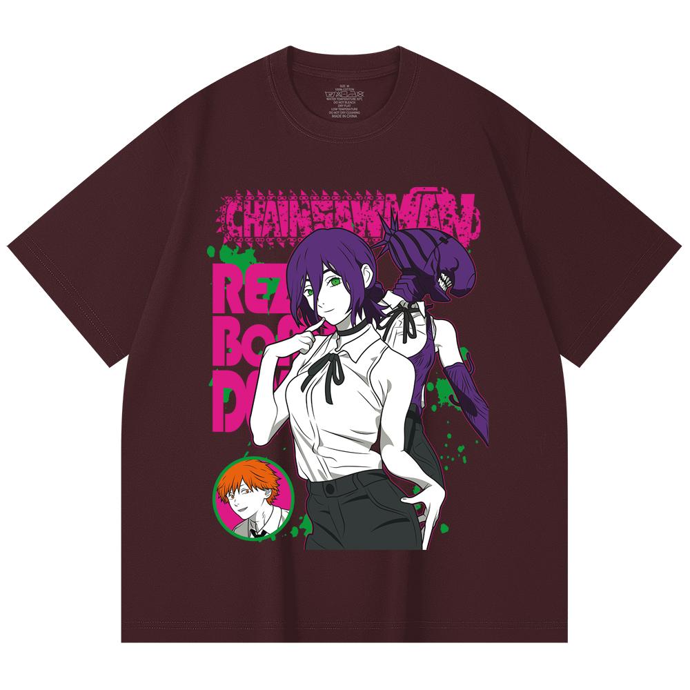 230 Gsm 100% Cotton Chainsaw Man V44 Reze Print Unisex Heavy Cotton T Shirt 2XL вина червоного кольору
230 Gsm 100% Cotton Chainsaw Man V44 Reze Print Unisex Heavy Cotton T Shirt 2XL вина червоного кольору