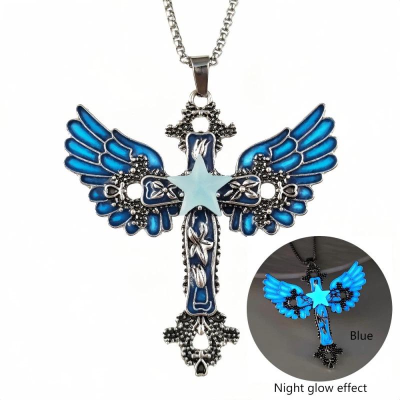 Glow-In-The-Dark Angel Wing Cross Necklace Gothic Luminous Pendant Necklace Jewelry Gift A2
Glow-In-The-Dark Angel Wing Cross Necklace Gothic Luminous Pendant Necklace Jewelry Gift A2