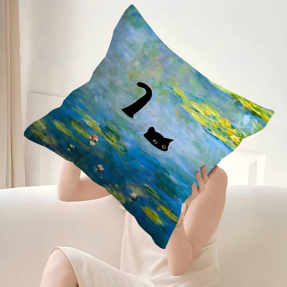 Claude Monet Interesting Cute Black Cat Cushion Cover Car Throw Pillow Case For Sofa Car Christmas Gift xcm xcm 30X30cm
Claude Monet Interesting Cute Black Cat Cushion Cover Car Throw Pillow Case For Sofa Car Christmas Gift xcm xcm 30X30cm