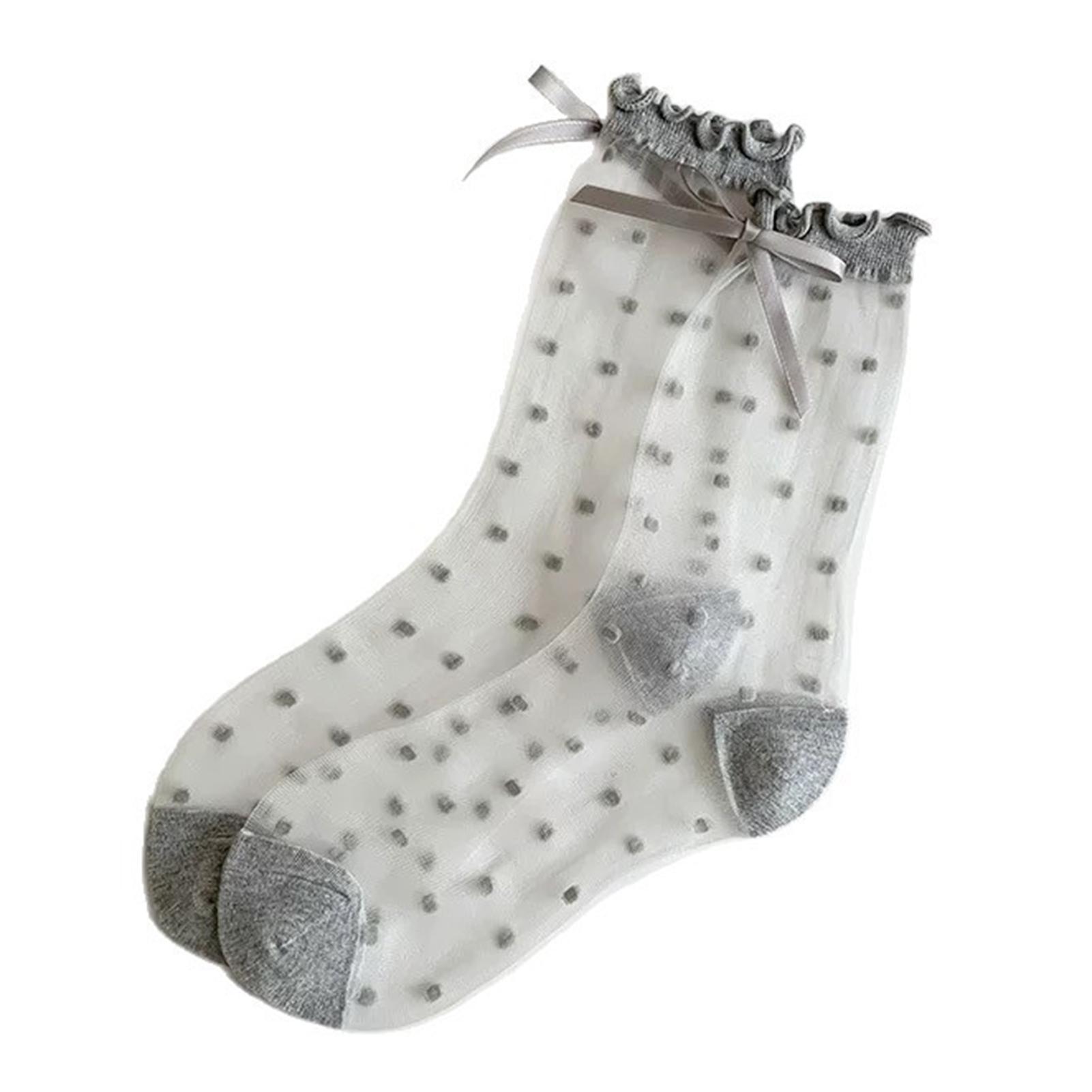 Girls Sheer Polka Dot Ankle Cute Ultrathin Transparent Mesh Socks See Through Elastic Princess Socks for Summer сірий
Girls Sheer Polka Dot Ankle Cute Ultrathin Transparent Mesh Socks See Through Elastic Princess Socks for Summer сірий