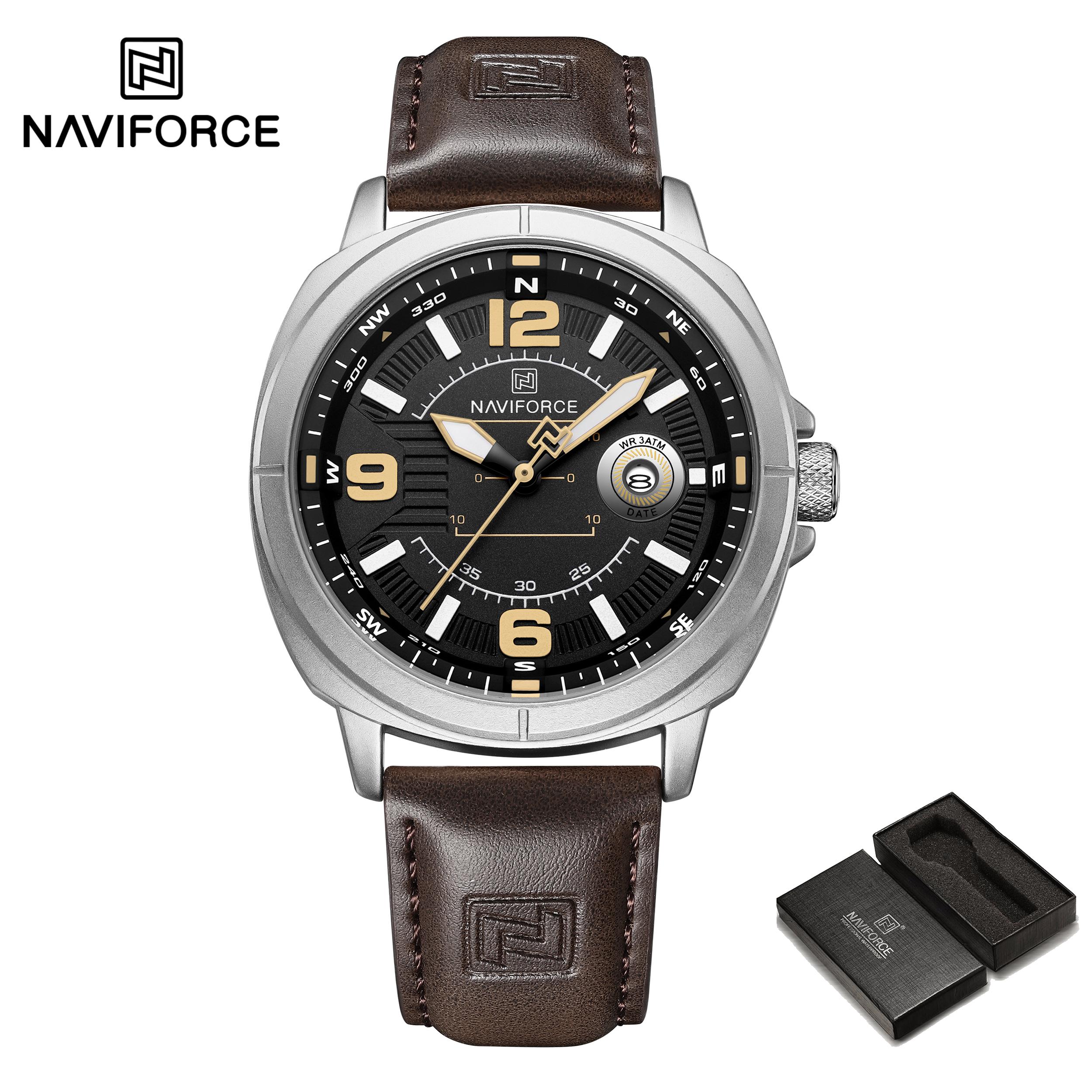 Чоловічий шкіряний годинник NAVIFORCE Календар Кварцовий механізм Водонепроникний 30 м Люмінесцентні стрілки Повсякденний модний чоловічий годинник NF8078 срібний/жовтий
Чоловічий шкіряний годинник NAVIFORCE Календар Кварцовий механізм Водонепроникний 30 м Люмінесцентні стрілки Повсякденний модний чоловічий годинник NF8078 срібний/жовтий
