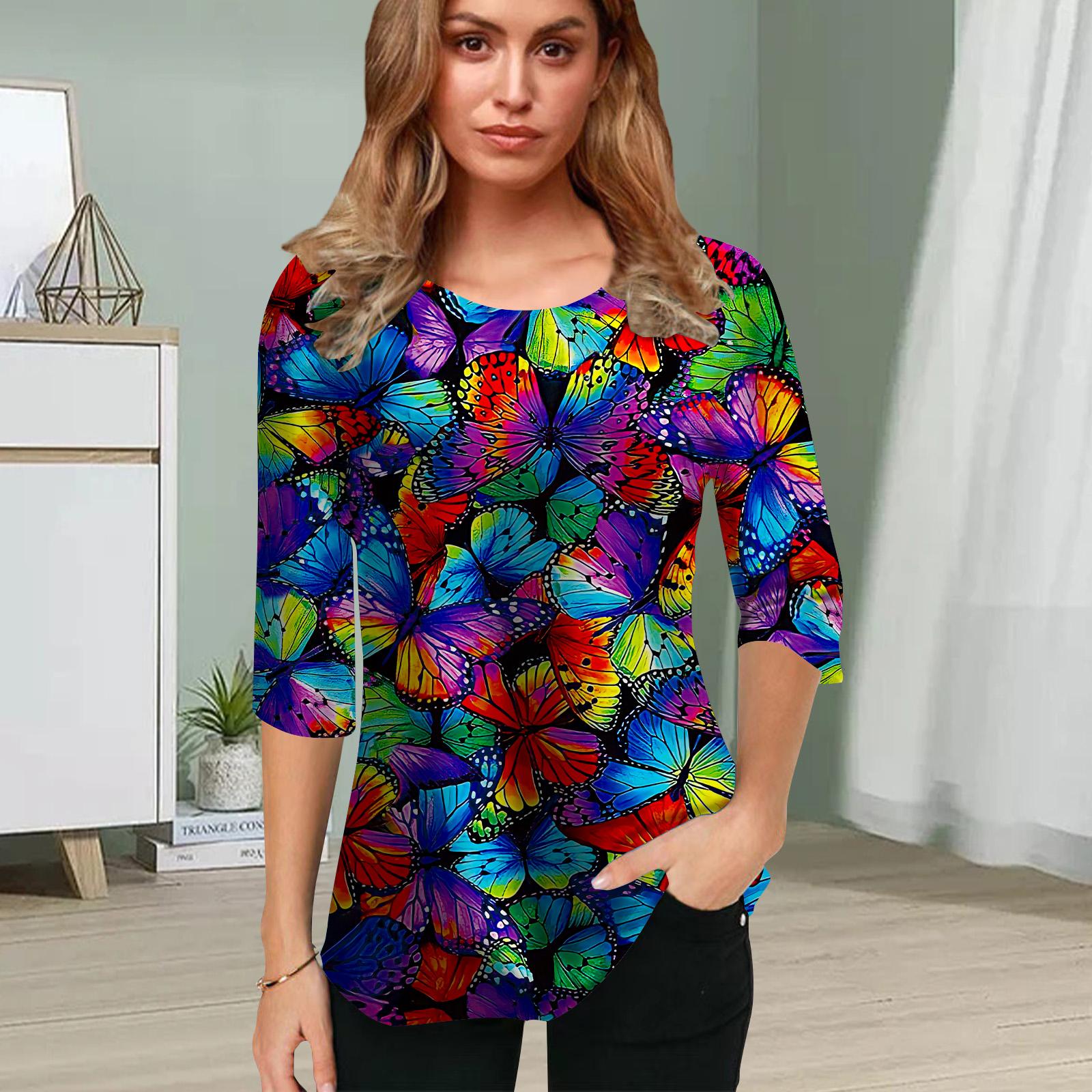 Женская блузка с принтом фиолетовой бабочки 3D, цветочные топы с коротким рукавом, летние повседневные топы, футболка с круглым вырезом и коротким рукавом 8XL разноцветный
Женская блузка с принтом фиолетовой бабочки 3D, цветочные топы с коротким рукавом, летние повседневные топы, футболка с круглым вырезом и коротким рукавом 8XL разноцветный