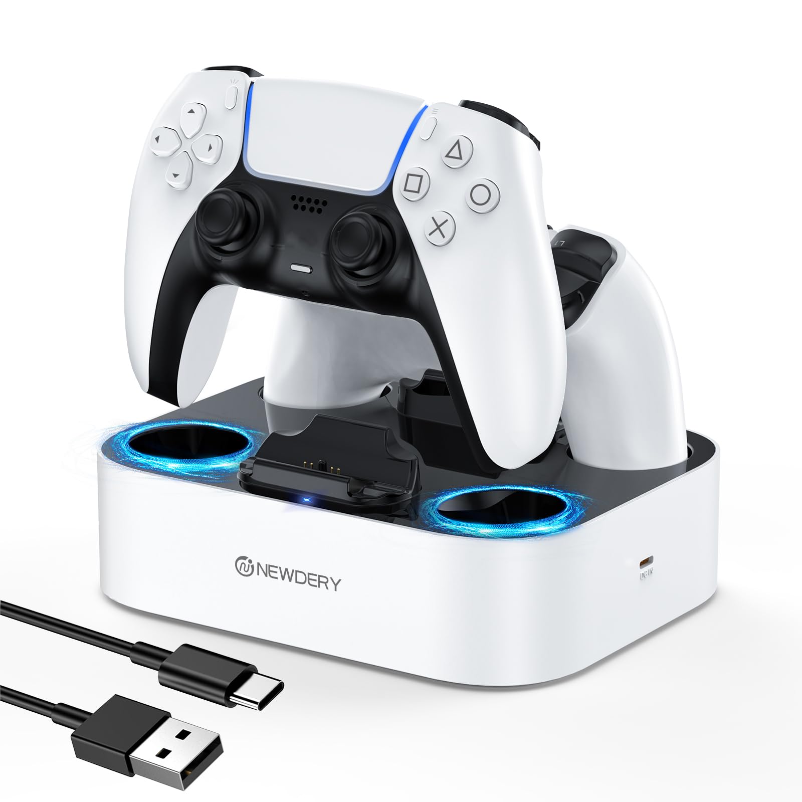 NEWDERY PS5 Controller Charging Rapid Can Charge 2 Devices Charges Just Place Overcharge Cable LED Indicator Lamp White Stand, Charging,
NEWDERY PS5 Controller Charging Rapid Can Charge 2 Devices Charges Just Place Overcharge Cable LED Indicator Lamp White Stand, Charging,