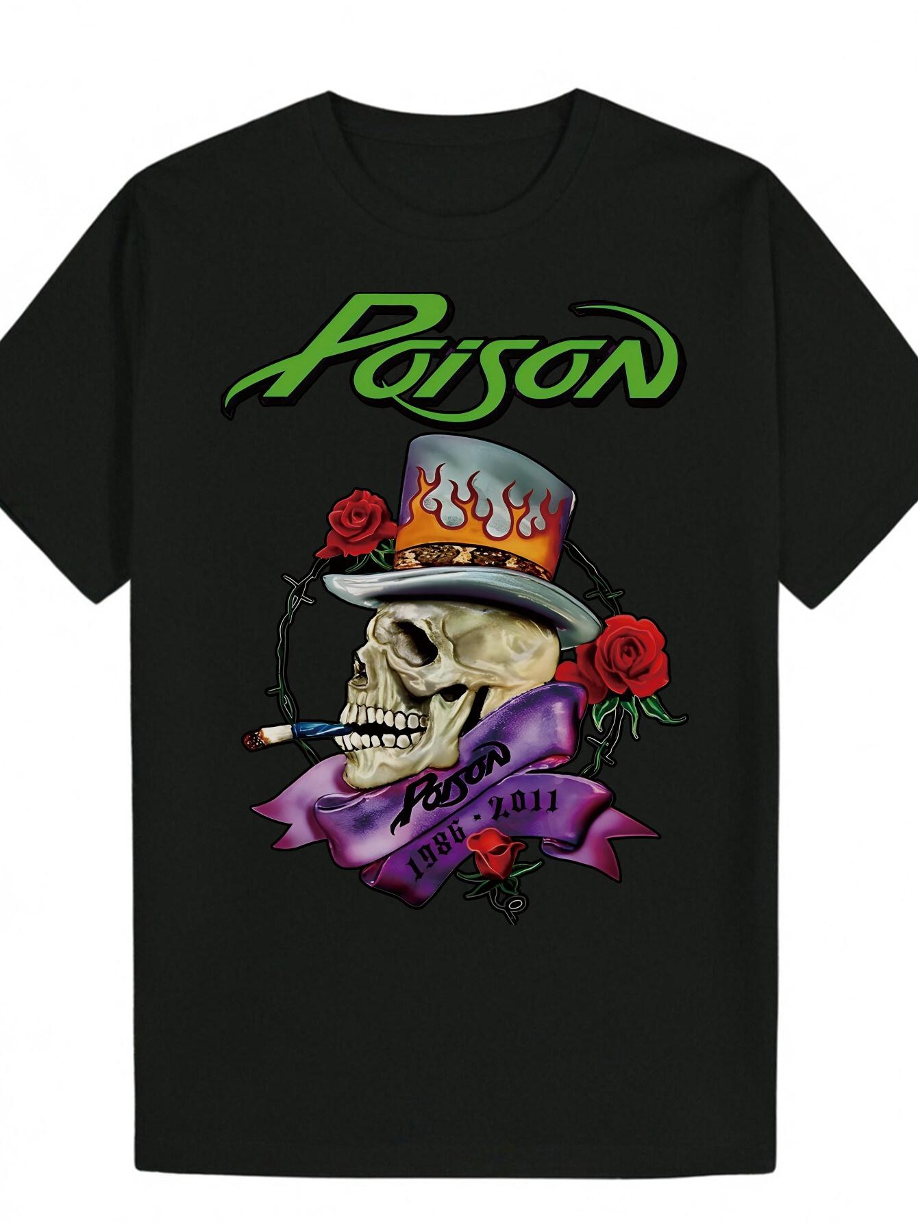 Crew Neck T-shirt - Punish Skull Design with Flame & Rose Graphic M
Crew Neck T-shirt - Punish Skull Design with Flame & Rose Graphic M