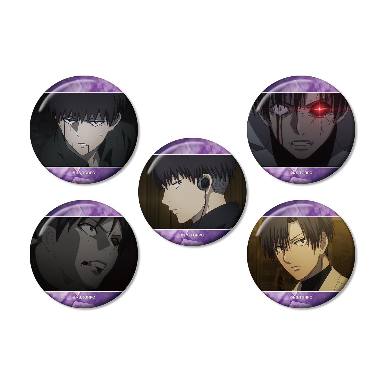 Set of 5 Urie Kuki still badges from the TV anime Ghoul Tokyo re
Set of 5 Urie Kuki still badges from the TV anime Ghoul Tokyo re