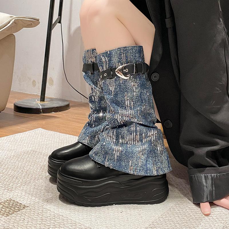 Fashion Fashion Women s Shoes Thick Soled Mid-calf Boots Round Head Sequin Platform Sneakers Autumn Bling Western Long Botas for Women 42
Fashion Fashion Women s Shoes Thick Soled Mid-calf Boots Round Head Sequin Platform Sneakers Autumn Bling Western Long Botas for Women 42