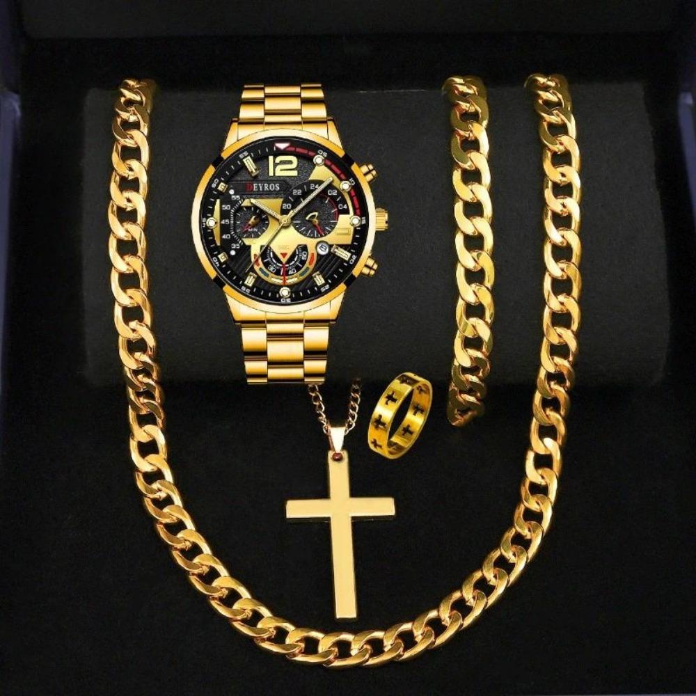 Watch 5-Piece Set Men S Steel Belt Watch Quartz Watch Fashion Watch Casual Watch
Watch 5-Piece Set Men S Steel Belt Watch Quartz Watch Fashion Watch Casual Watch