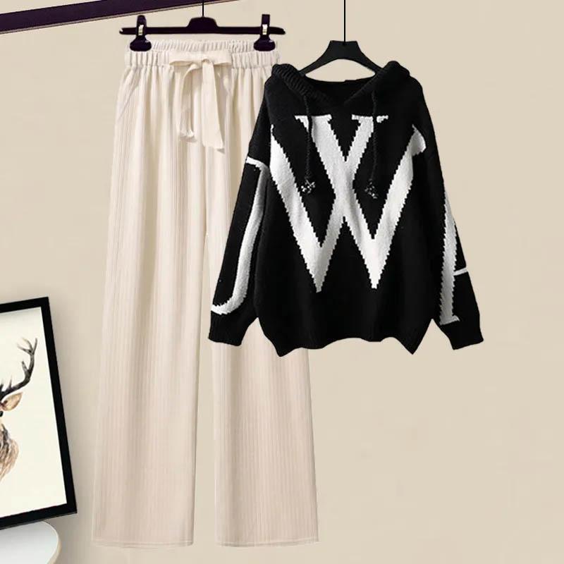 Женские комплекты больших размеров Зимний вязаный свитер Пуловер Толстовка с капюшоном Топ Эластичные брюки с широкими штанинами Комплект из двух предметов XXXXL
Женские комплекты больших размеров Зимний вязаный свитер Пуловер Толстовка с капюшоном Топ Эластичные брюки с широкими штанинами Комплект из двух предметов XXXXL