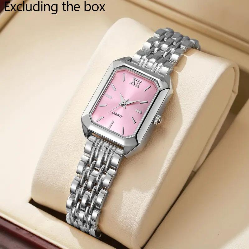 1pc-Classic casual ladies elegant quartz watch square dial Roman numerals black/white/green/pink alloy strap souvenir ideal gift
1pc-Classic casual ladies elegant quartz watch square dial Roman numerals black/white/green/pink alloy strap souvenir ideal gift