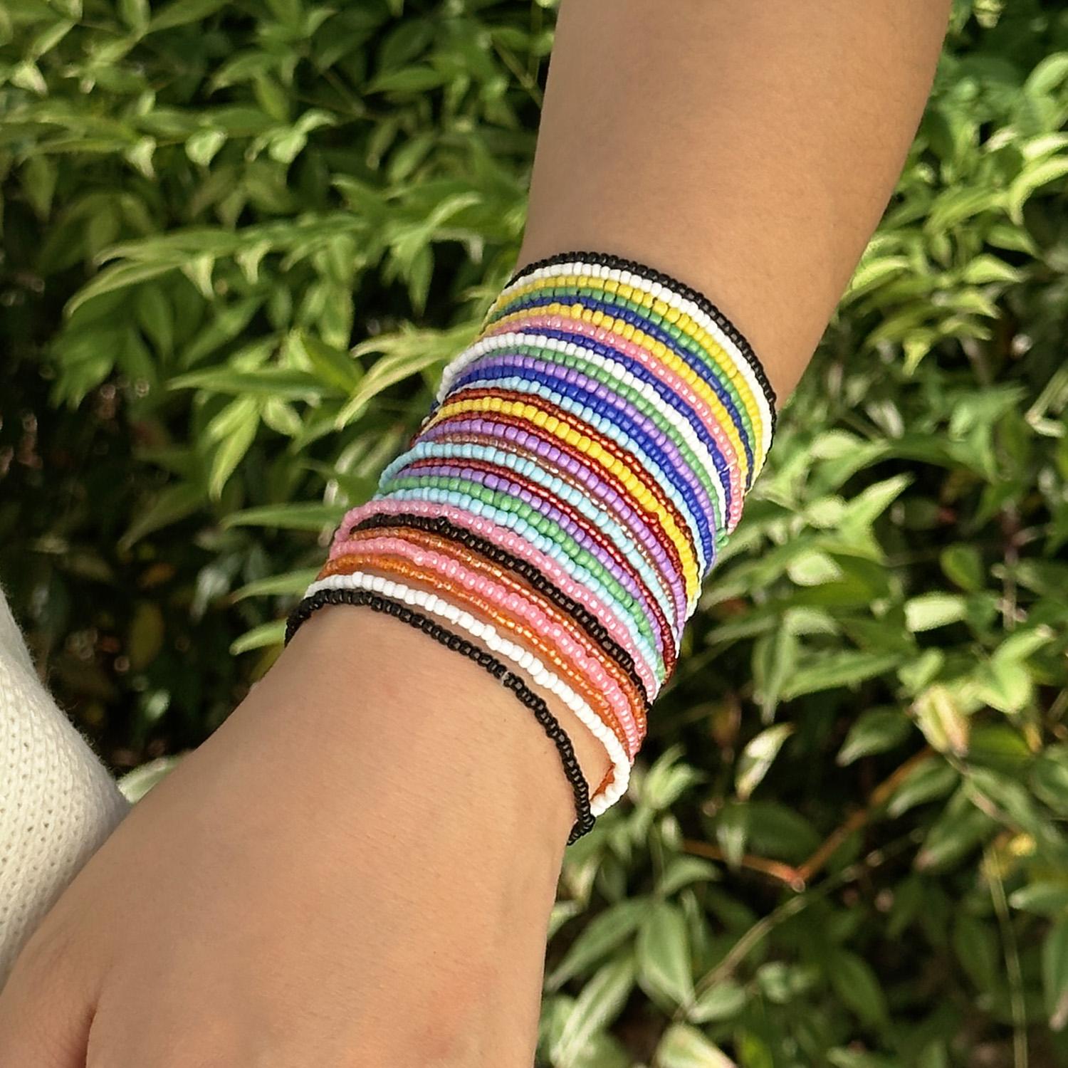 Bohemian Colorful Beaded Bracelets Set For Women Colorful Rice Beads Stretchy Strand Chain Stacked Bracelets Girl Party Jewelry
Bohemian Colorful Beaded Bracelets Set For Women Colorful Rice Beads Stretchy Strand Chain Stacked Bracelets Girl Party Jewelry
