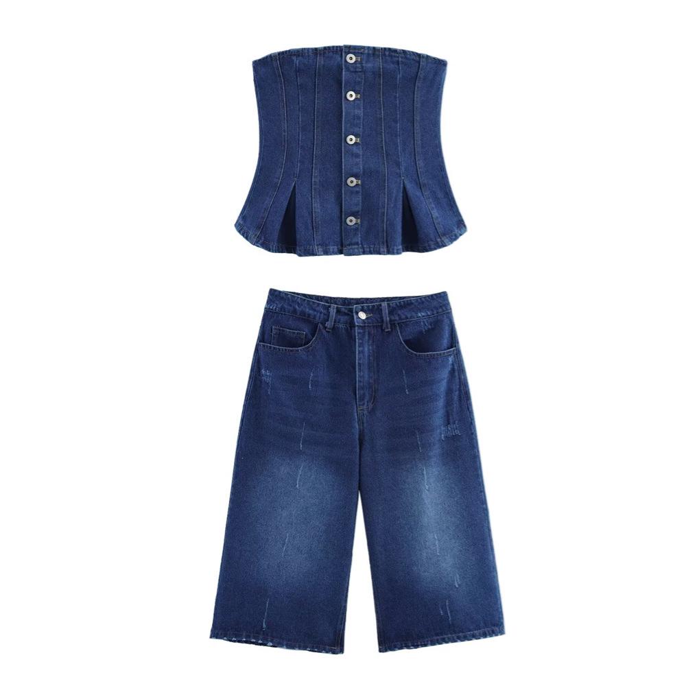Spring 2025 Women s Slim Denim Bandeau Mid-Waist Casual Shorts Set Extra Small синий
Spring 2025 Women s Slim Denim Bandeau Mid-Waist Casual Shorts Set Extra Small синий