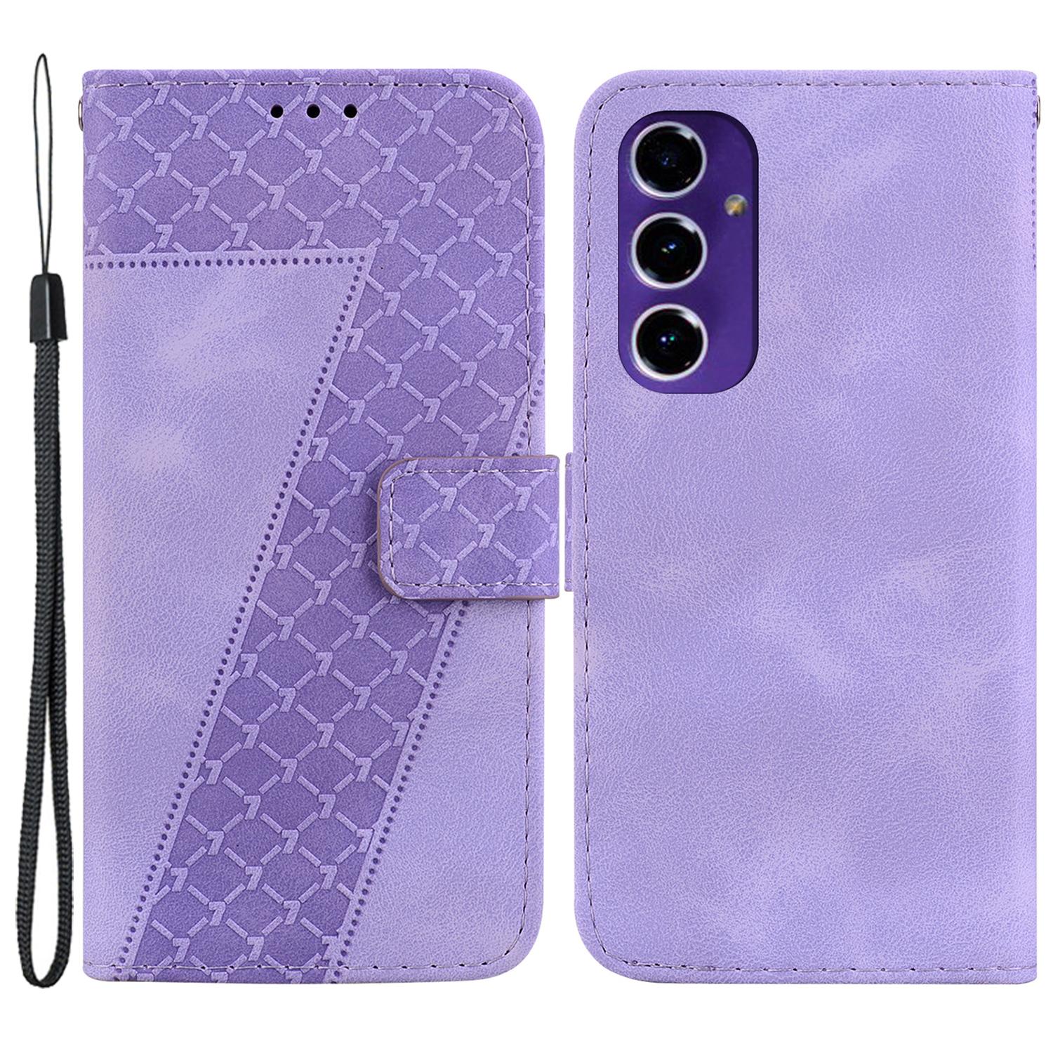 For Samsung Galaxy S24 FE Phone Stand Case PU Leather Wallet Phone Cover with Imprinted 7-Shape Pattern Purple
For Samsung Galaxy S24 FE Phone Stand Case PU Leather Wallet Phone Cover with Imprinted 7-Shape Pattern Purple