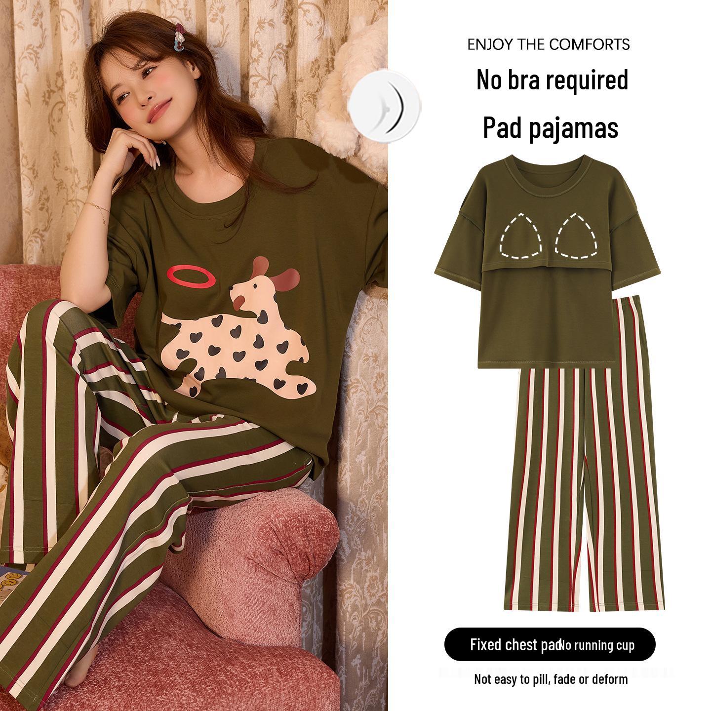 Women s 100% Cotton Summer Pajama Set with Built-in Bra: Short Sleeve Top & Long Pants, Pullover Two-Piece Lounge Wear. XXL
Women s 100% Cotton Summer Pajama Set with Built-in Bra: Short Sleeve Top & Long Pants, Pullover Two-Piece Lounge Wear. XXL