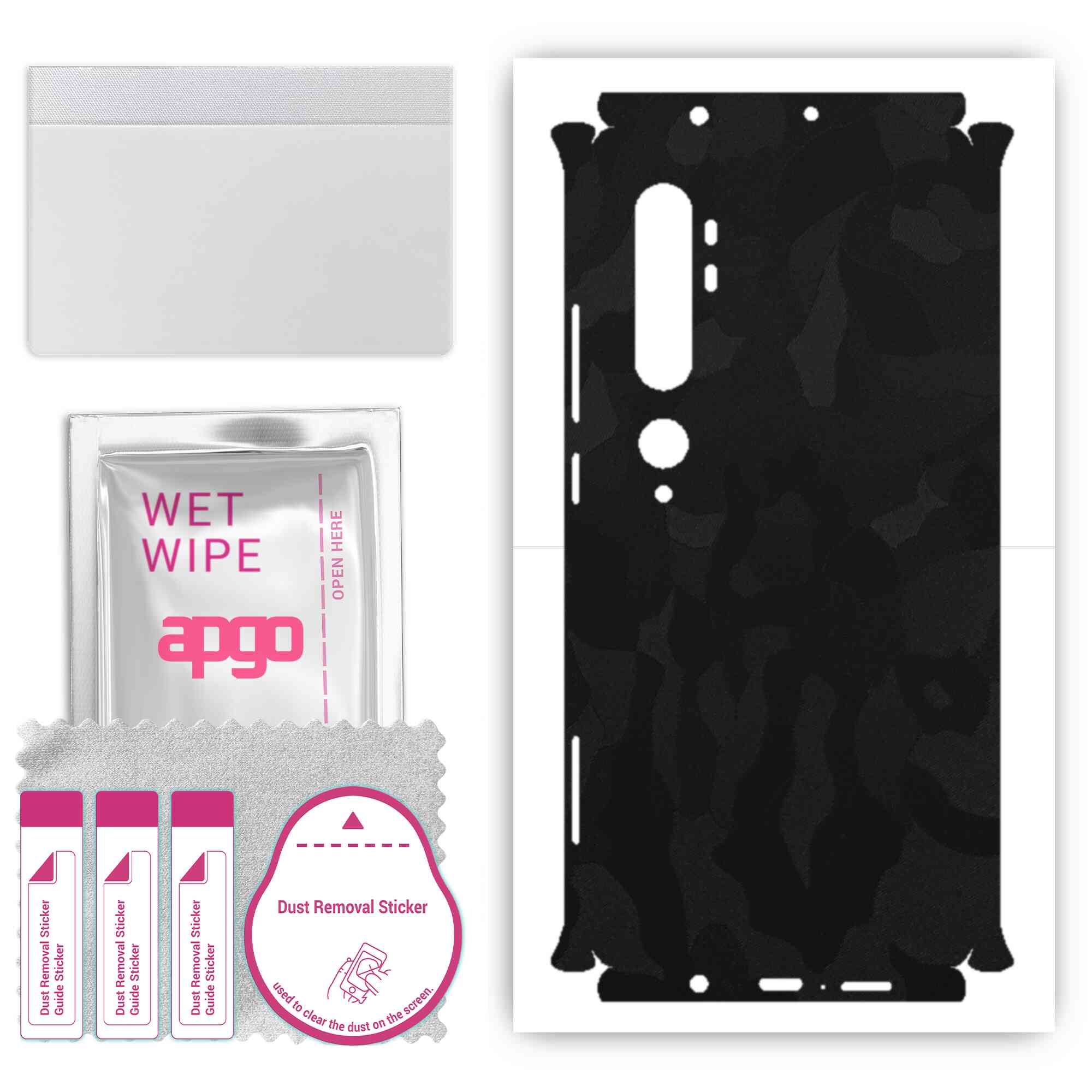 apgo Protective Skin Sticker for the back+sides compatible with Xiaomi Mi Note 10, Full Wrap Film, Foil, Vinyl - Pattern Black Camo
apgo Protective Skin Sticker for the back+sides compatible with Xiaomi Mi Note 10, Full Wrap Film, Foil, Vinyl - Pattern Black Camo