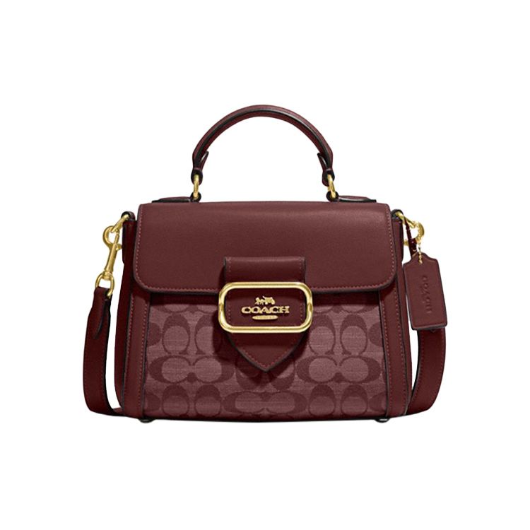 Coach Morgan 21 Classic Monogram Jacquard Buckle Closure Fabric And Leather Handbag Women handbag Burgundy CH142-IMMZI Basic Set (Bag+Dust Bag)
Coach Morgan 21 Classic Monogram Jacquard Buckle Closure Fabric And Leather Handbag Women handbag Burgundy CH142-IMMZI Basic Set (Bag+Dust Bag)