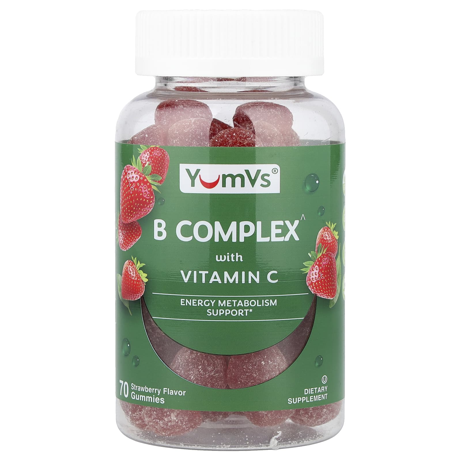 YumVs, Vitamin C B Complex Gummies, Strawberry Flavor, 70 Gummies
YumVs, Vitamin C B Complex Gummies, Strawberry Flavor, 70 Gummies