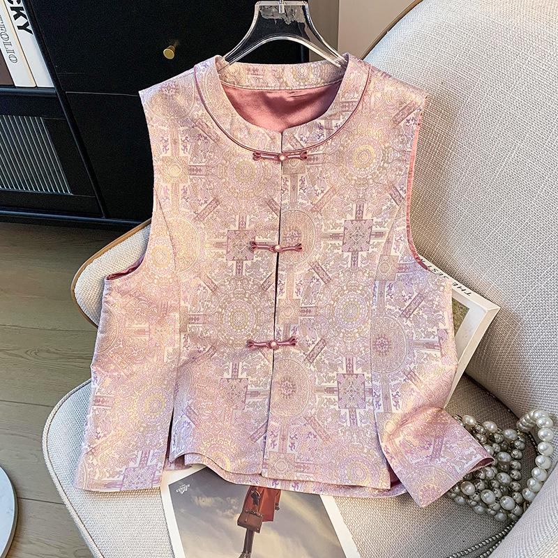 Spring 2025 Chinese Style Retro Jacquard Frog Button Waistcoat: Elegant and Luxurious Fashion Vest XL
Spring 2025 Chinese Style Retro Jacquard Frog Button Waistcoat: Elegant and Luxurious Fashion Vest XL