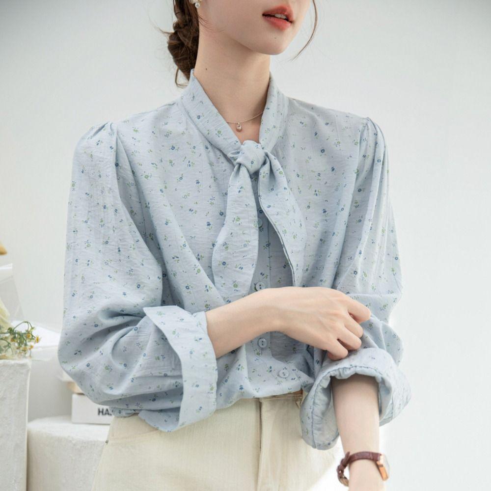 Sweet Blouses for Women Bow Tie Floral Baggy Shirts Soft Long Sleeve Shirts Office S світло-синій колір
Sweet Blouses for Women Bow Tie Floral Baggy Shirts Soft Long Sleeve Shirts Office S світло-синій колір