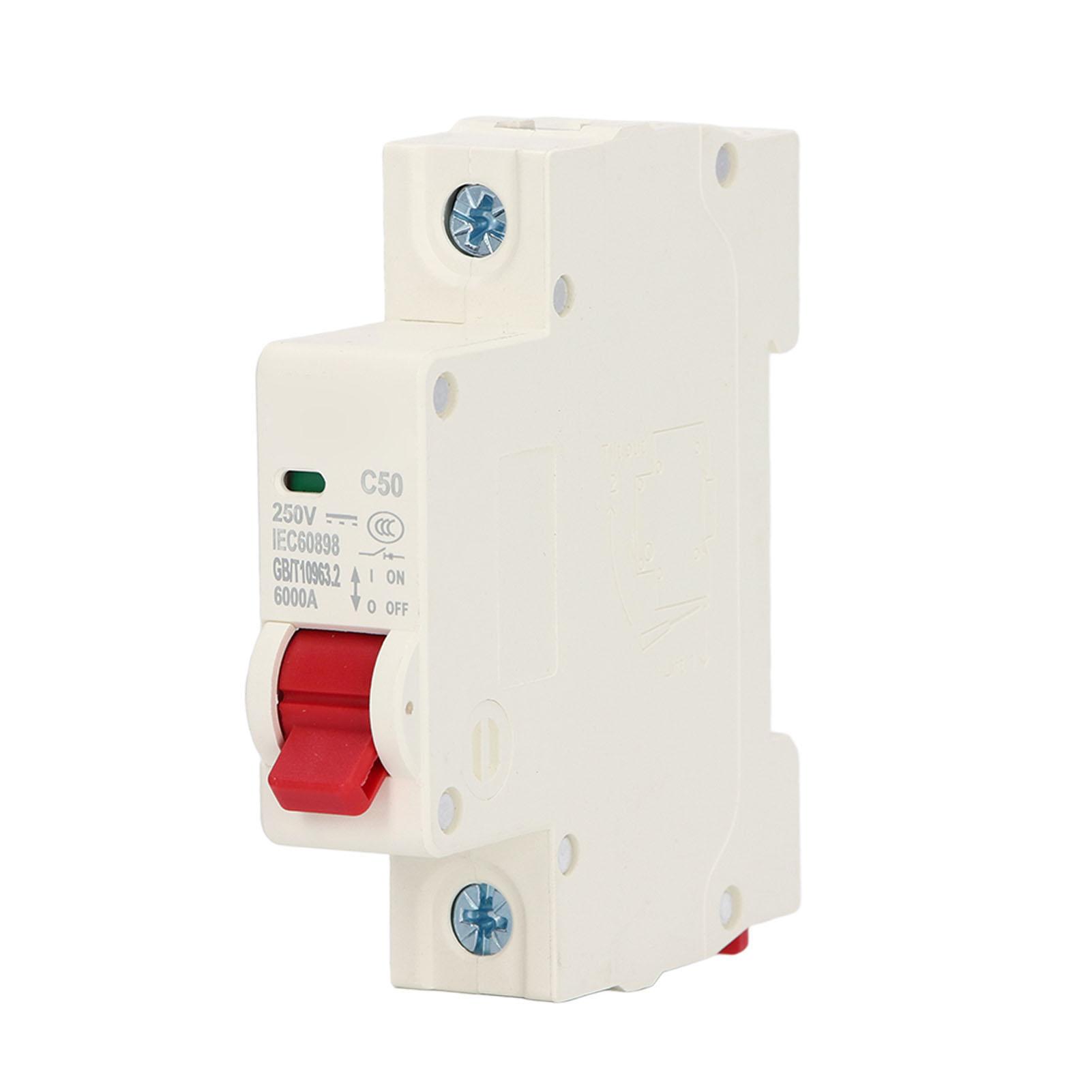 DC Miniature Circuit Breaker 1P Solar PV System Isolator 50A DIN Rail Mount DC250V 6000A Segmented
DC Miniature Circuit Breaker 1P Solar PV System Isolator 50A DIN Rail Mount DC250V 6000A Segmented