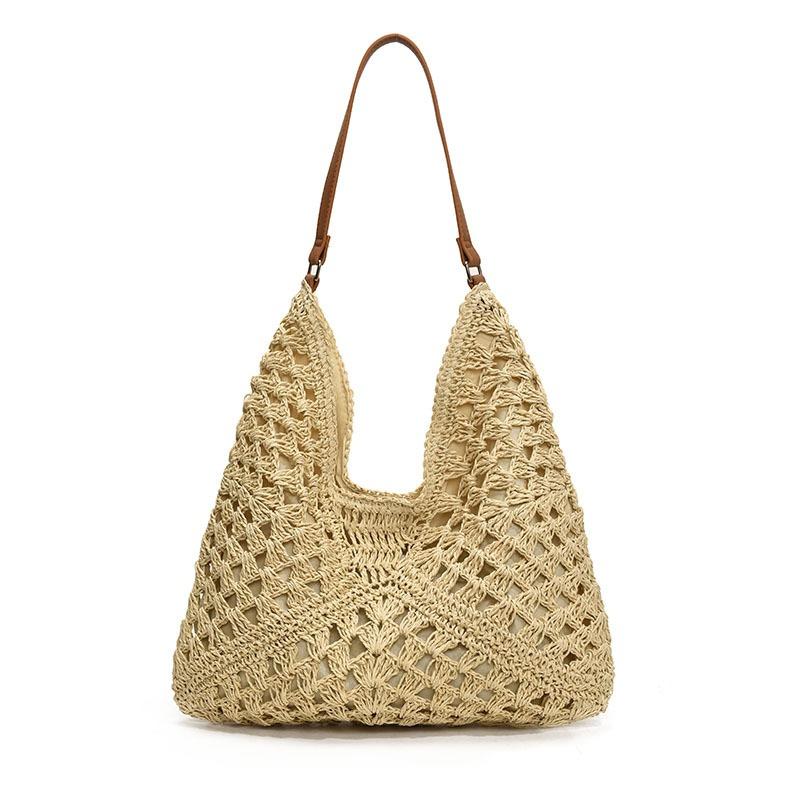 Пляжная соломенная сумка новая ажурная литературная пасторальная праздничная на плечо ручной работы сумка-тоут