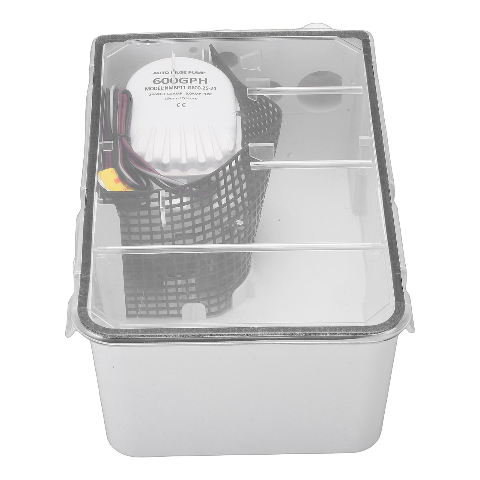 Shower Sump Pump Box 600GPH Multi Inlet Design Marine Shower Sump Pump Drain System for RVs Boats
Shower Sump Pump Box 600GPH Multi Inlet Design Marine Shower Sump Pump Drain System for RVs Boats