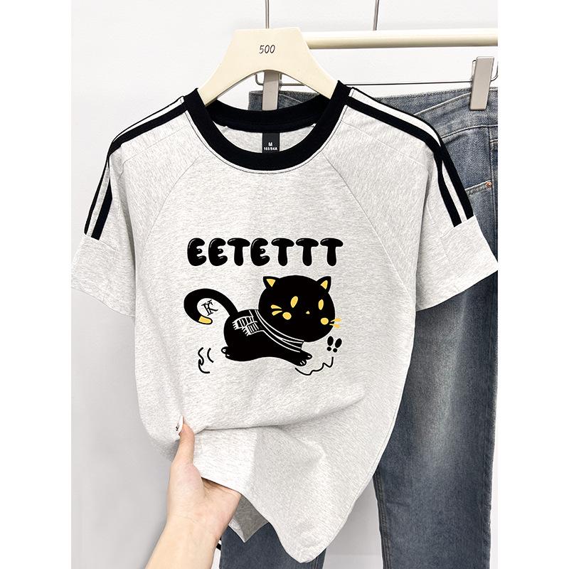 Женская темно-синяя хлопковая футболка с коротким рукавом и мультяшным принтом L
Женская темно-синяя хлопковая футболка с коротким рукавом и мультяшным принтом L