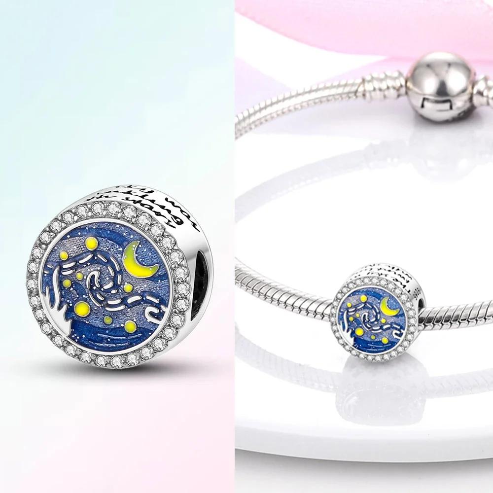 Exquisite 925 Silver Heart-shaped Starry Sky Luminous Spaceship Charms Beads Fit Bracelet DIY Jewelry Birthday Gifts
Exquisite 925 Silver Heart-shaped Starry Sky Luminous Spaceship Charms Beads Fit Bracelet DIY Jewelry Birthday Gifts