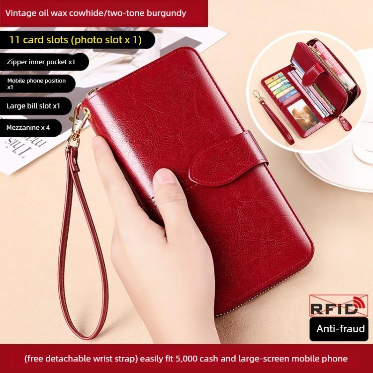 New retro oil wax cowhide long women s wallet
New retro oil wax cowhide long women s wallet
