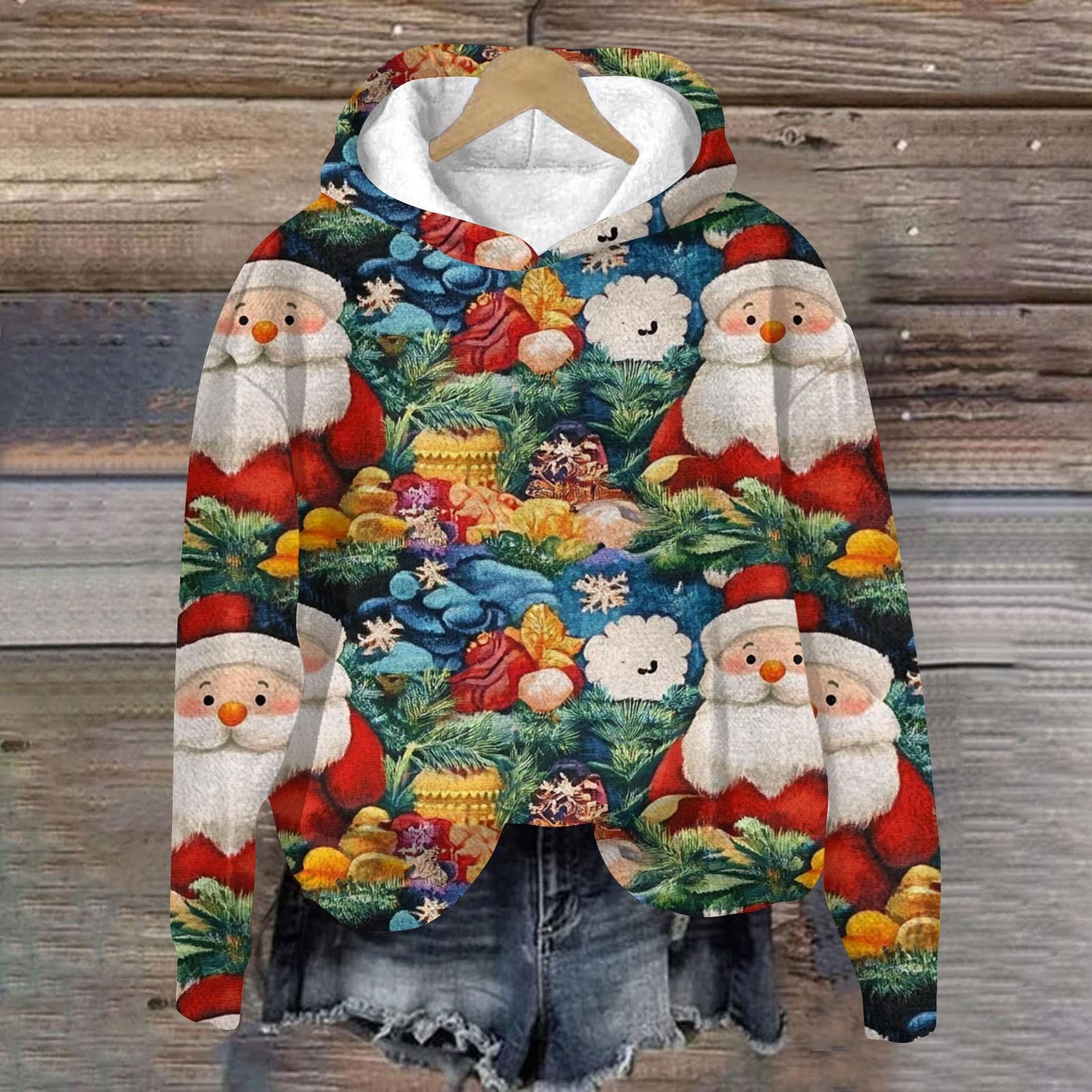 Женская модная толстовка с капюшоном и заниженной линией плеч с длинным рукавом и рождественским принтом XL тёмно-синий
Женская модная толстовка с капюшоном и заниженной линией плеч с длинным рукавом и рождественским принтом XL тёмно-синий