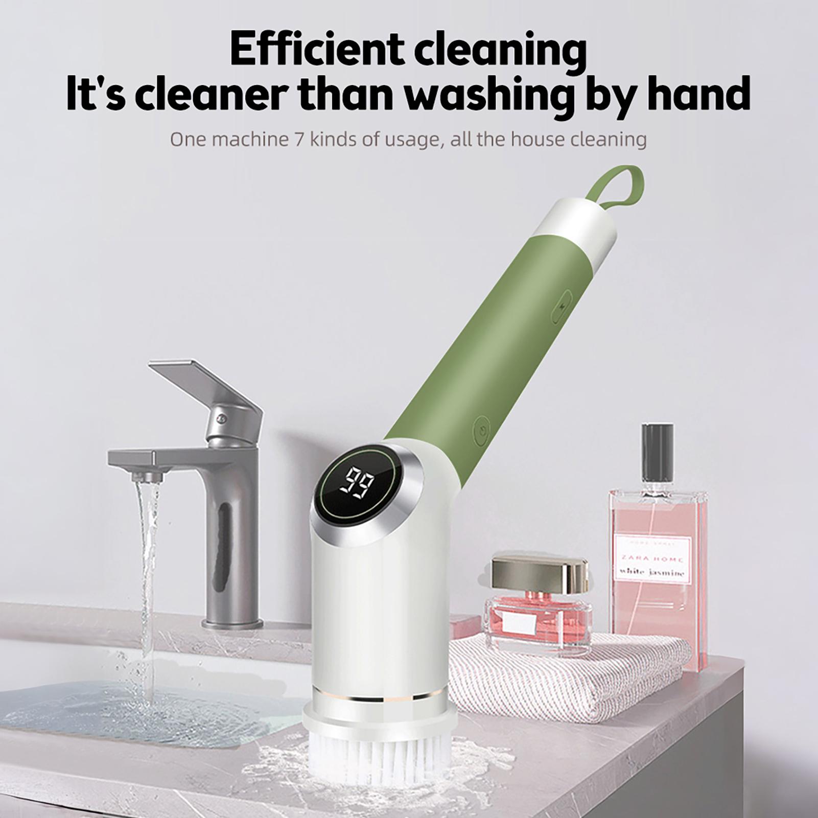 Electric Scrubber IPX5 Waterproof Dual Speed LCD Display Cordless Power Shower Scrubber with Retractable Handle and 7 Brush Head Exten
Electric Scrubber IPX5 Waterproof Dual Speed LCD Display Cordless Power Shower Scrubber with Retractable Handle and 7 Brush Head Exten
