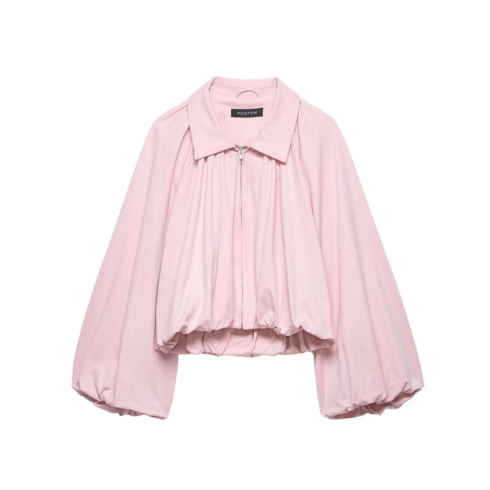 European & American Women s French Style Balloon Sleeve Bomber Jacket S як показано кольору
European & American Women s French Style Balloon Sleeve Bomber Jacket S як показано кольору